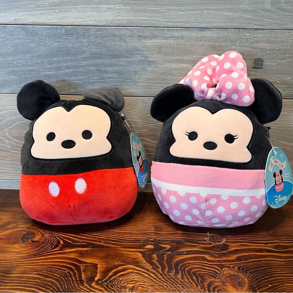 Squishmallow Disney Mickey and Minnie Set 8” Kellytoy Plush NWT